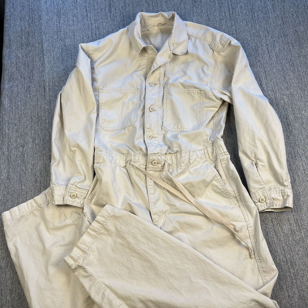 Levis Womens Cargo Jumpsuit A3353-0000 Chalky Tan Twill Drawstring Utility S